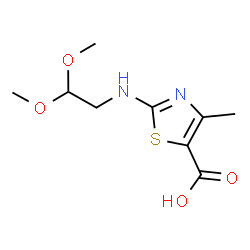 ChemSpider 2D Image | 2-[(2,2-Dimethoxyethyl)amino]-4-methyl-1,3-thiazole-5-carboxylic acid | C9H14N2O4S