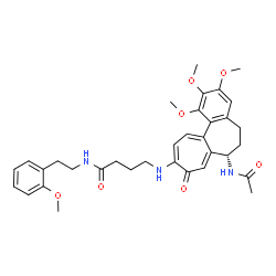ChemSpider 2D Image | 4-{[(7S)-7-Acetamido-1,2,3-trimethoxy-9-oxo-5,6,7,9-tetrahydrobenzo[a]heptalen-10-yl]amino}-N-[2-(2-methoxyphenyl)ethyl]butanamide | C34H41N3O7