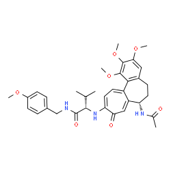 ChemSpider 2D Image | N~2~-[(7S)-7-Acetamido-1,2,3-trimethoxy-9-oxo-5,6,7,9-tetrahydrobenzo[a]heptalen-10-yl]-N-(4-methoxybenzyl)-L-valinamide | C34H41N3O7