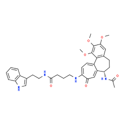 ChemSpider 2D Image | 4-{[(7S)-7-Acetamido-1,2,3-trimethoxy-9-oxo-5,6,7,9-tetrahydrobenzo[a]heptalen-10-yl]amino}-N-[2-(1H-indol-3-yl)ethyl]butanamide | C35H40N4O6