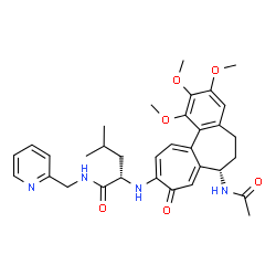 ChemSpider 2D Image | N~2~-[(7S)-7-Acetamido-1,2,3-trimethoxy-9-oxo-5,6,7,9-tetrahydrobenzo[a]heptalen-10-yl]-N-(2-pyridinylmethyl)-L-leucinamide | C33H40N4O6