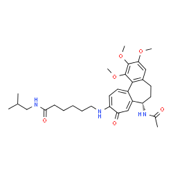 ChemSpider 2D Image | 6-{[(7S)-7-Acetamido-1,2,3-trimethoxy-9-oxo-5,6,7,9-tetrahydrobenzo[a]heptalen-10-yl]amino}-N-isobutylhexanamide | C31H43N3O6
