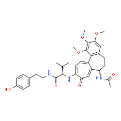 ChemSpider 2D Image | N~2~-[(7S)-7-Acetamido-1,2,3-trimethoxy-9-oxo-5,6,7,9-tetrahydrobenzo[a]heptalen-10-yl]-N-[2-(4-hydroxyphenyl)ethyl]-L-valinamide | C34H41N3O7
