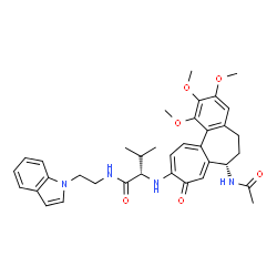 ChemSpider 2D Image | N~2~-[(7S)-7-Acetamido-1,2,3-trimethoxy-9-oxo-5,6,7,9-tetrahydrobenzo[a]heptalen-10-yl]-N-[2-(1H-indol-1-yl)ethyl]-L-valinamide | C36H42N4O6