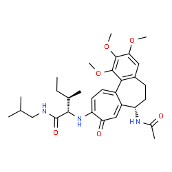 ChemSpider 2D Image | N~2~-[(7S)-7-Acetamido-1,2,3-trimethoxy-9-oxo-5,6,7,9-tetrahydrobenzo[a]heptalen-10-yl]-N-isobutyl-L-alloisoleucinamide | C31H43N3O6