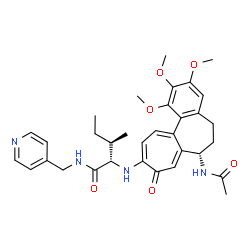 ChemSpider 2D Image | N~2~-[(7S)-7-Acetamido-1,2,3-trimethoxy-9-oxo-5,6,7,9-tetrahydrobenzo[a]heptalen-10-yl]-N-(4-pyridinylmethyl)-L-alloisoleucinamide | C33H40N4O6