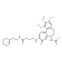 ChemSpider 2D Image | 4-{[(7S)-7-Acetamido-1,2,3-trimethoxy-9-oxo-5,6,7,9-tetrahydrobenzo[a]heptalen-10-yl]amino}-N-[2-(1-cyclohexen-1-yl)ethyl]butanamide | C33H43N3O6