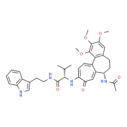 ChemSpider 2D Image | N~2~-[(7S)-7-Acetamido-1,2,3-trimethoxy-9-oxo-5,6,7,9-tetrahydrobenzo[a]heptalen-10-yl]-N-[2-(1H-indol-3-yl)ethyl]-L-valinamide | C36H42N4O6
