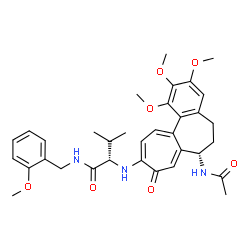 ChemSpider 2D Image | N~2~-[(7S)-7-Acetamido-1,2,3-trimethoxy-9-oxo-5,6,7,9-tetrahydrobenzo[a]heptalen-10-yl]-N-(2-methoxybenzyl)-L-valinamide | C34H41N3O7