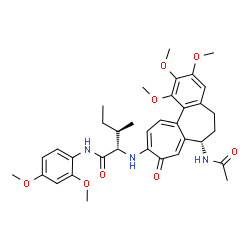 ChemSpider 2D Image | N~2~-[(7S)-7-Acetamido-1,2,3-trimethoxy-9-oxo-5,6,7,9-tetrahydrobenzo[a]heptalen-10-yl]-N-(2,4-dimethoxyphenyl)-L-alloisoleucinamide | C35H43N3O8