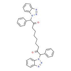 ChemSpider 2D Image | 1,10-Bis(1H-benzotriazol-1-yl)-1,10-diphenyl-2,9-decanedione | C34H32N6O2