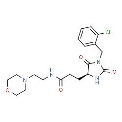 ChemSpider 2D Image | 3-[(4S)-1-(2-Chlorobenzyl)-2,5-dioxo-4-imidazolidinyl]-N-[2-(4-morpholinyl)ethyl]propanamide | C19H25ClN4O4