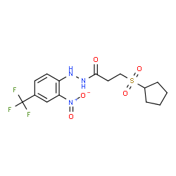 ChemSpider 2D Image | 3-(Cyclopentylsulfonyl)-N'-[2-nitro-4-(trifluoromethyl)phenyl]propanehydrazide | C15H18F3N3O5S
