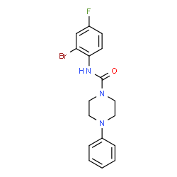 ChemSpider 2D Image | N-(2-Bromo-4-fluorophenyl)-4-phenyl-1-piperazinecarboxamide | C17H17BrFN3O