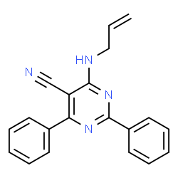 ChemSpider 2D Image | 4-(Allylamino)-2,6-diphenyl-5-pyrimidinecarbonitrile | C20H16N4