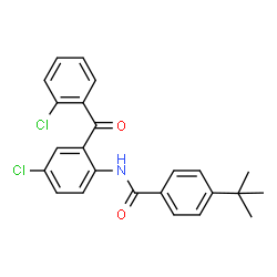 ChemSpider 2D Image | N-[4-Chloro-2-(2-chlorobenzoyl)phenyl]-4-(2-methyl-2-propanyl)benzamide | C24H21Cl2NO2