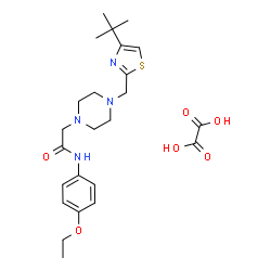 ChemSpider 2D Image | N-(4-Ethoxyphenyl)-2-(4-{[4-(2-methyl-2-propanyl)-1,3-thiazol-2-yl]methyl}-1-piperazinyl)acetamide ethanedioate (1:1) | C24H34N4O6S