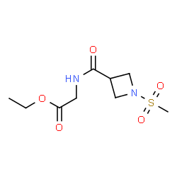 ChemSpider 2D Image | Ethyl N-{[1-(methylsulfonyl)-3-azetidinyl]carbonyl}glycinate | C9H16N2O5S