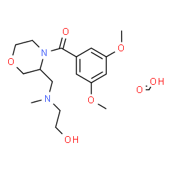 ChemSpider 2D Image | Formic acid - (3,5-dimethoxyphenyl)(3-{[(2-hydroxyethyl)(methyl)amino]methyl}-4-morpholinyl)methanone (1:1) | C18H28N2O7