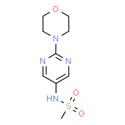 ChemSpider 2D Image | N-[2-(4-Morpholinyl)-5-pyrimidinyl]methanesulfonamide | C9H14N4O3S