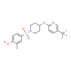 ChemSpider 2D Image | 2-({1-[(4-Methoxy-3-methylphenyl)sulfonyl]-4-piperidinyl}oxy)-5-(trifluoromethyl)pyridine | C19H21F3N2O4S
