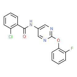 ChemSpider 2D Image | 2-Chloro-N-[2-(2-fluorophenoxy)-5-pyrimidinyl]benzamide | C17H11ClFN3O2