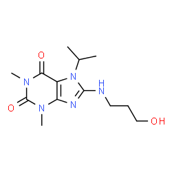 ChemSpider 2D Image | 8-[(3-Hydroxypropyl)amino]-7-isopropyl-1,3-dimethyl-3,7-dihydro-1H-purine-2,6-dione | C13H21N5O3