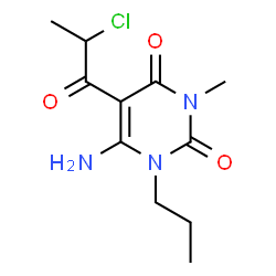 ChemSpider 2D Image | 6-Amino-5-(2-chloropropanoyl)-3-methyl-1-propyl-2,4(1H,3H)-pyrimidinedione | C11H16ClN3O3