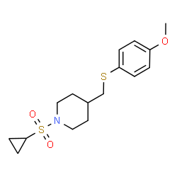 ChemSpider 2D Image | 1-(Cyclopropylsulfonyl)-4-{[(4-methoxyphenyl)sulfanyl]methyl}piperidine | C16H23NO3S2