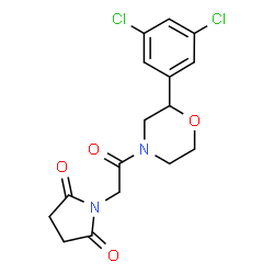ChemSpider 2D Image | 1-{2-[2-(3,5-Dichlorophenyl)-4-morpholinyl]-2-oxoethyl}-2,5-pyrrolidinedione | C16H16Cl2N2O4