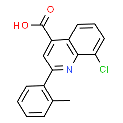 ChemSpider 2D Image | 8-Chloro-2-(o-tolyl)quinoline-4-carboxylic acid | C17H12ClNO2