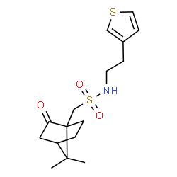 ChemSpider 2D Image | 1-(7,7-Dimethyl-2-oxobicyclo[2.2.1]hept-1-yl)-N-[2-(3-thienyl)ethyl]methanesulfonamide | C16H23NO3S2
