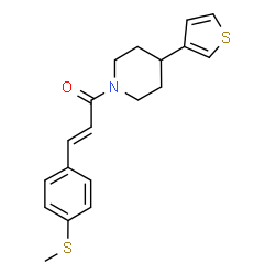 ChemSpider 2D Image | (2E)-3-[4-(Methylsulfanyl)phenyl]-1-[4-(3-thienyl)-1-piperidinyl]-2-propen-1-one | C19H21NOS2