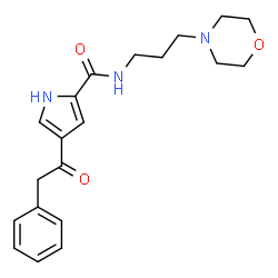 ChemSpider 2D Image | N-[3-(4-Morpholinyl)propyl]-4-(phenylacetyl)-1H-pyrrole-2-carboxamide | C20H25N3O3
