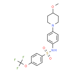 ChemSpider 2D Image | N-[4-(4-Methoxy-1-piperidinyl)phenyl]-4-(trifluoromethoxy)benzenesulfonamide | C19H21F3N2O4S