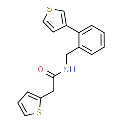 ChemSpider 2D Image | 2-(2-Thienyl)-N-[2-(3-thienyl)benzyl]acetamide | C17H15NOS2