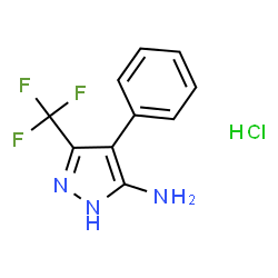 ChemSpider 2D Image | 4-Phenyl-3-(trifluoromethyl)-1H-pyrazol-5-amine hydrochloride (1:1) | C10H9ClF3N3