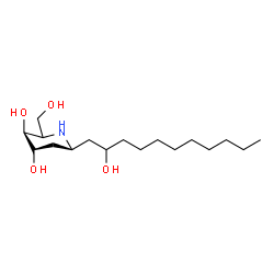 ChemSpider 2D Image | (3S,4S,6S)-2-(Hydroxymethyl)-6-(2-hydroxyundecyl)-3,4-piperidinediol | C17H35NO4
