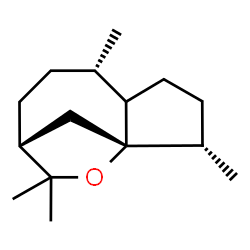 ChemSpider 2D Image | (1S,2S,6S,9R)-2,6,10,10-Tetramethyl-11-oxatricyclo[7.2.1.0~1,5~]dodecane | C15H26O