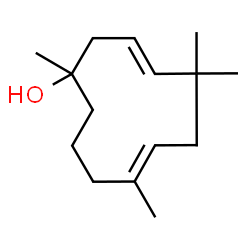 ChemSpider 2D Image | (3E,7E)-1,5,5,8-Tetramethyl-3,7-cycloundecadien-1-ol | C15H26O