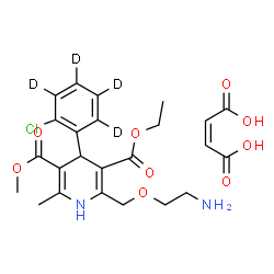 ChemSpider 2D Image | 3-Ethyl 5-methyl 2-[(2-aminoethoxy)methyl]-4-[2-chloro(~2~H_4_)phenyl]-6-methyl-1,4-dihydro-3,5-pyridinedicarboxylate (2Z)-2-butenedioate (1:1) | C24H25D4ClN2O9