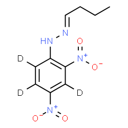 ChemSpider 2D Image | (1E)-1-Butylidene-2-[2,4-dinitro(~2~H_3_)phenyl]hydrazine | C10H9D3N4O4