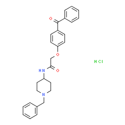 ChemSpider 2D Image | 2-(4-Benzoylphenoxy)-N-(1-benzyl-4-piperidinyl)acetamide hydrochloride (1:1) | C27H29ClN2O3