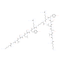 ChemSpider 2D Image | N~2~,N~6~-Bis(L-lysylglycyl-L-valyl-L-seryl-L-leucyl-L-seryl-L-tyrosyl-L-arginyl)lysinamide | C86H147N27O23