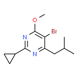 ChemSpider 2D Image | 5-Bromo-2-cyclopropyl-4-isobutyl-6-methoxypyrimidine | C12H17BrN2O