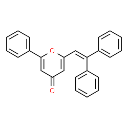 ChemSpider 2D Image | 2-(2,2-Diphenylvinyl)-6-phenyl-4H-pyran-4-one | C25H18O2