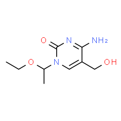 ChemSpider 2D Image | 4-Amino-1-(1-ethoxyethyl)-5-(hydroxymethyl)-2(1H)-pyrimidinone | C9H15N3O3