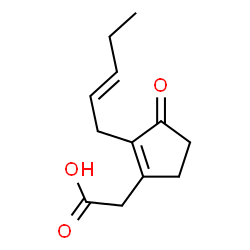 ChemSpider 2D Image | {3-Oxo-2-[(2E)-2-penten-1-yl]-1-cyclopenten-1-yl}acetic acid | C12H16O3