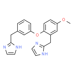 ChemSpider 2D Image | 2-{3-[2-(1H-Imidazol-2-ylmethyl)-4-methoxyphenoxy]benzyl}-1H-imidazole | C21H20N4O2