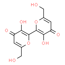 ChemSpider 2D Image | 3,3'-Dihydroxy-6,6'-bis(hydroxymethyl)-4H,4'H-2,2'-bipyran-4,4'-dione | C12H10O8